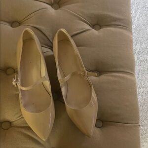 Marc Fisher Beige Patent Mary Jane Heels